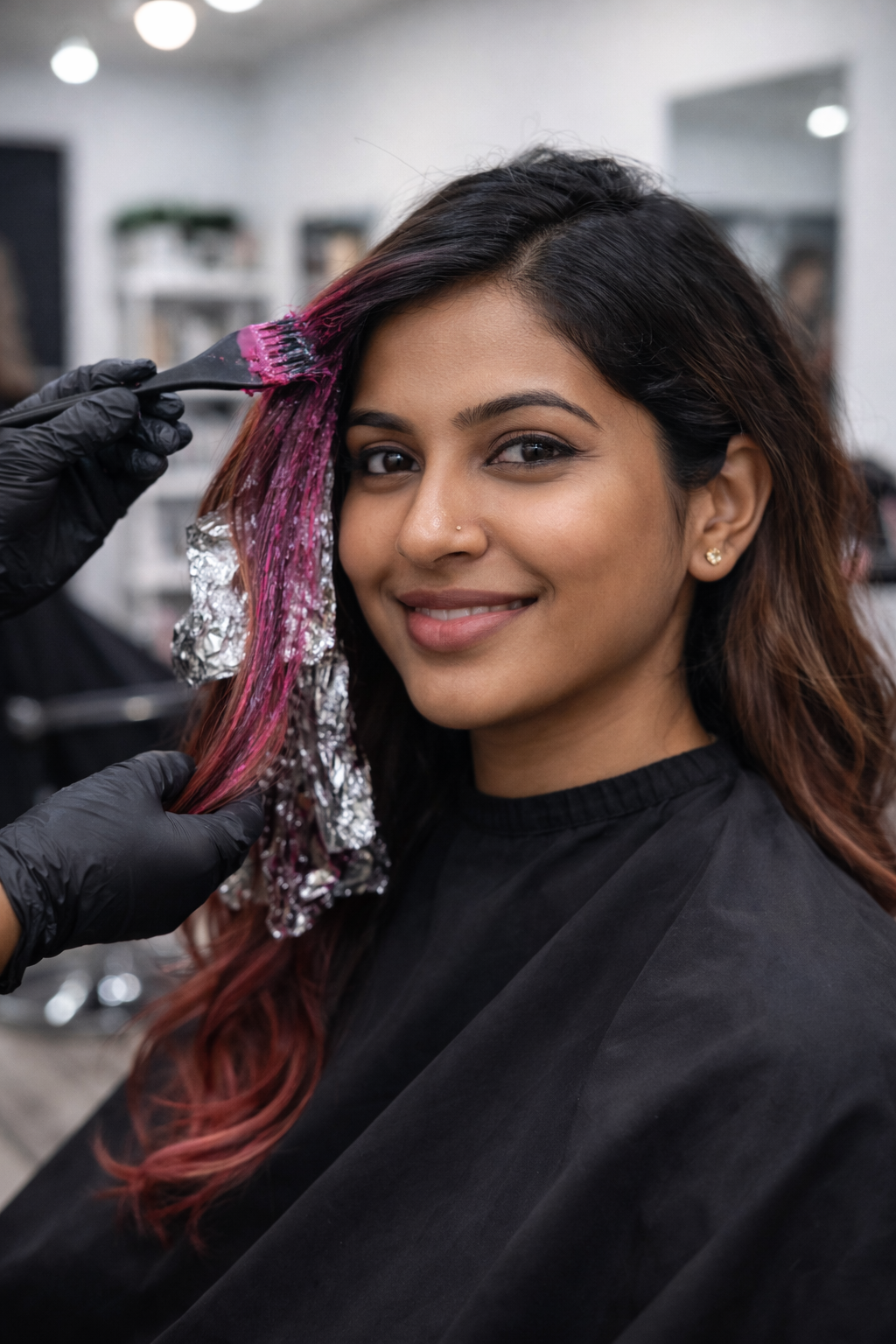 Women's haircut before and after